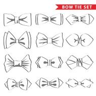 Fashion set with outline bow tie