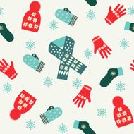 pattern of collection winter clothes and accessories