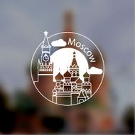 Minimalist round icon of Moscow Russia Flat one line style