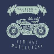 Vintage Hand Draw Motorcycle T-Shirt Design