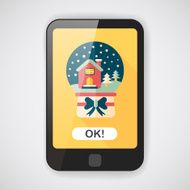 snow globe and gifts flat icon with long shadow N16