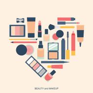 Makeup elements heart shape