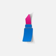 Realistic paper sticker lipstick N7