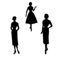 Retro silhouettes women