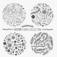 Hand drawn floral set N3