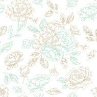Vintage Peony Seamless Pattern