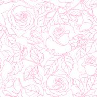 Vector delicate line rose pattern N2