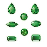 Emeralds Set Isolated Objects