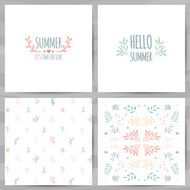 Set of summer cards invitations design The pattern leaves