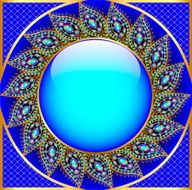 background round frame with the ornament of precious stones