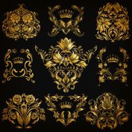 Set of vector damask ornaments N14