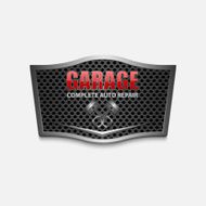 Vintage garage retro label design vector N6