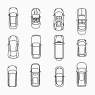 Car icons top view