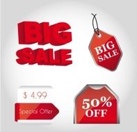 red tags vector