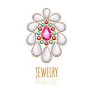 Elegant gemstones vector jewelry decoration N12