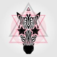 Zebra head Tribal pattern N4