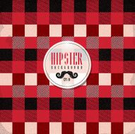 Hipster lumberjack print plaid or Flannel pattern red black pink