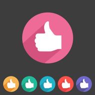 Flat game graphics icon thumbs up