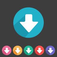 Flat game graphics icon arrow down