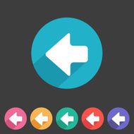 Flat game graphics icon arrow left