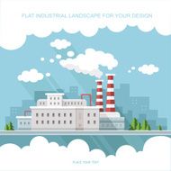 Ecology Concept - industry factory Flat style vector illustration N3