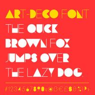 Modern art-deco related font between retro and futuristic style