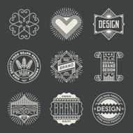 Retro design insignias logotypes set 18 Vector vintage elements
