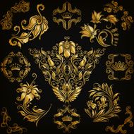 Set of vector damask ornaments N15