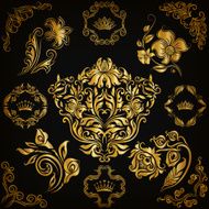 Set of vector damask ornaments N16