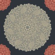 Vintage floral pattern round shape