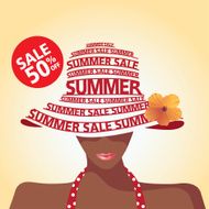 Summer Sale Shopping Tan Woman Typography