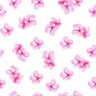 Pink plumeria flowers seamless vector pattern