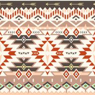 Vector Seamless Tribal Pattern in Red - Brown Colors