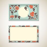 Asian floral business visit card template