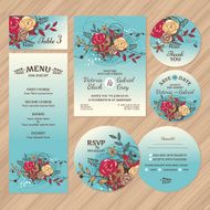Set of floral wedding cards N28