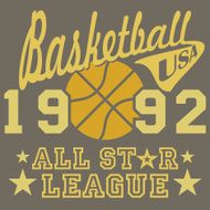 Basketball all star league artwork typography poster t-shirt design vector N3