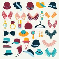 Icon Set vector of fashion accessories-illustration