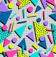 Retro 80s seamless pattern background N13