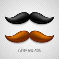 Brown black isolated mustaches set Vector illustration