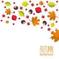 Bright autumn background for invitation or ad template with wreath N3