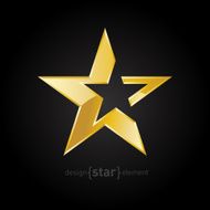 vector Gold Abstract star on black background N2