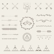 Hipster sketch style infographics elements set for retro design N4