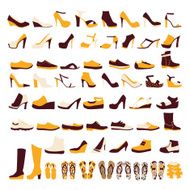 icon set of men&#039;s and women&#039;s shoes