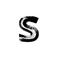 Letter s hand drawn with dry brush Lowercase