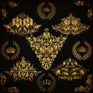 Set of vector damask ornaments N18