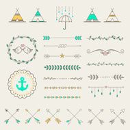 Hipster sketch style infographics elements set for retro design N5