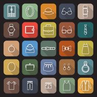 Dressing line flat icons with long shadow