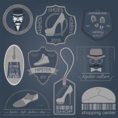 Set of vintage fashion and clothes style logos N6