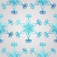 Vector Seamless Pattern with Watercolor Snowflakes