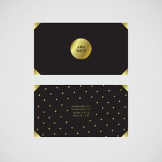 Business card Front and back Black gold N2
